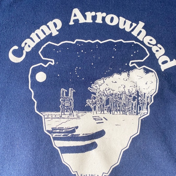 Small Dark Blue Camp Arrowhead Sweatshirt Pullover - Picture 3 of 3